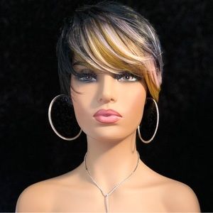 Fun & Classic Short Multi Color Synthetic Wig for Everyday Wear or Events